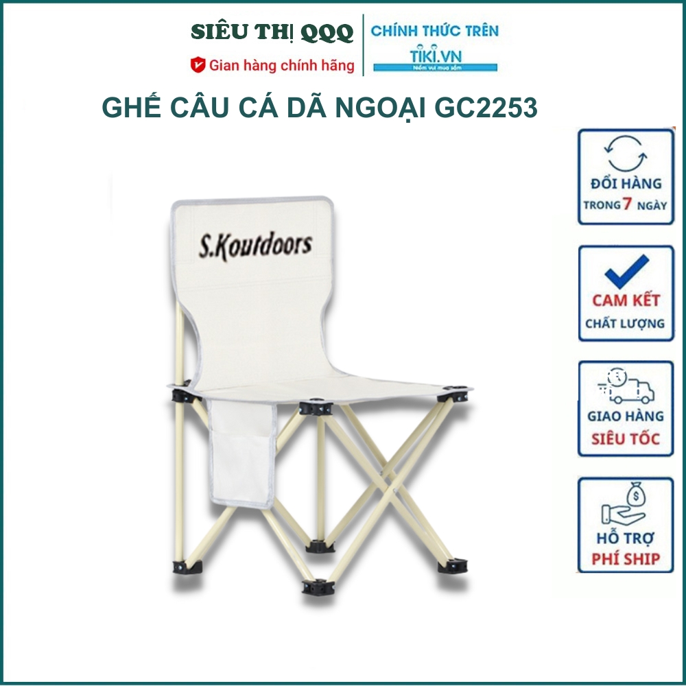 Ghế câu cá , dã ngoại du lịch bằng sắt sơn tĩnh điện gấp gọn