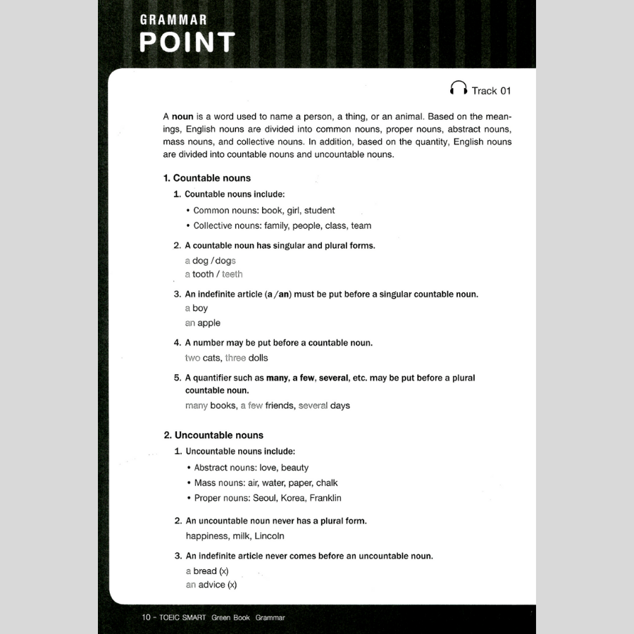 Toeic Smart - Green Book Grammar (Kèm CD)