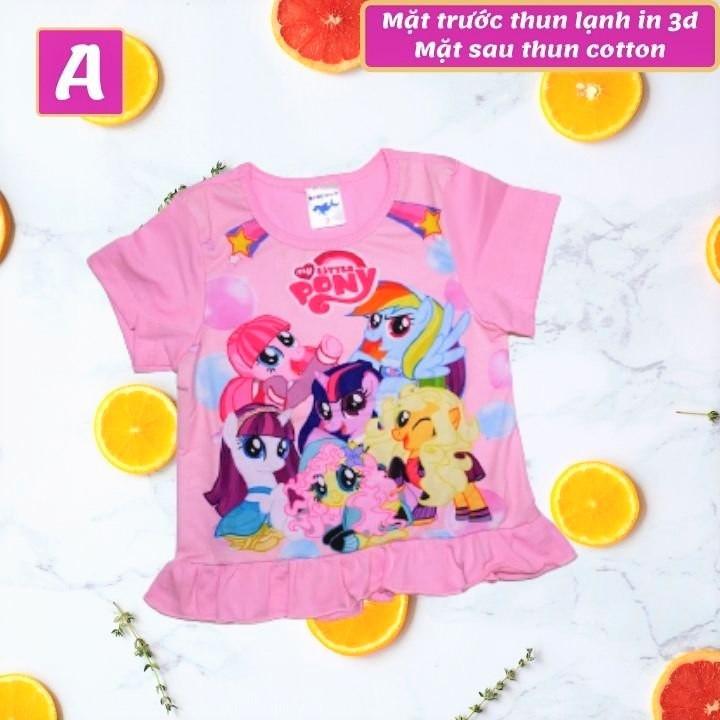 Đồ bộ bé gái lửng tà xòe hình Pony từ 10-42kg - thun cotton - Giặt không vỡ hình- Hương Nhiên