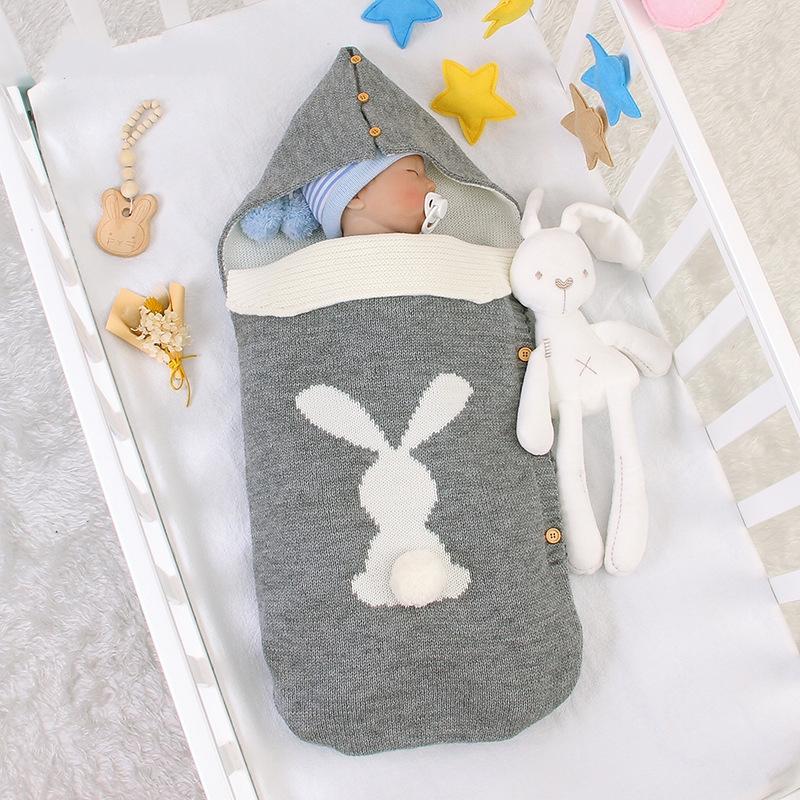 Túi Ngủ Cho Bé Gái Sơ Sinh Bao Da Bé Trai Dệt Kim Ngủ Bao Footmuff Cho Xe Đẩy Trẻ Em Sleepsack Sơ Sinh Đầm Đan Slaapzak