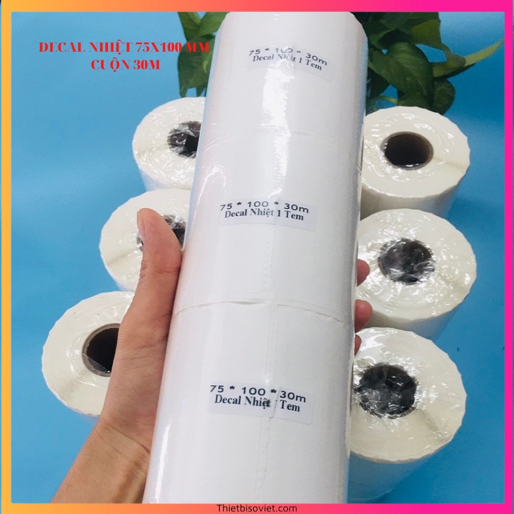 Combo 10 cuộn Decal nhiệt 75x100mm ,giấy in decal 75x100mm in vận đơn hàng TMDT,Tiki, GHN, GHTK...