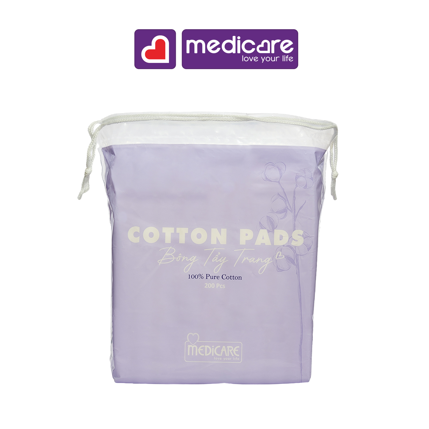 0131987 Bông Tẩy Trang Cotton MEDiCARE 200 miếng