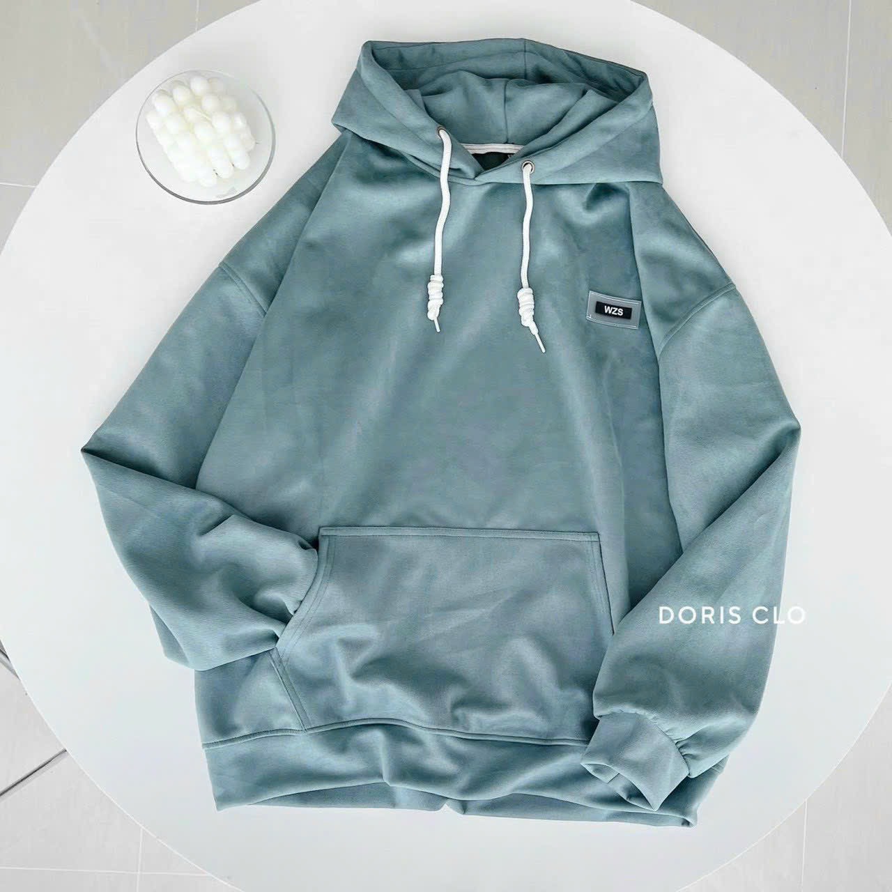 Áo hoodie chống nắng logo in,nón 2 lớp rộng trùm qua đầu, form dưới 70kg