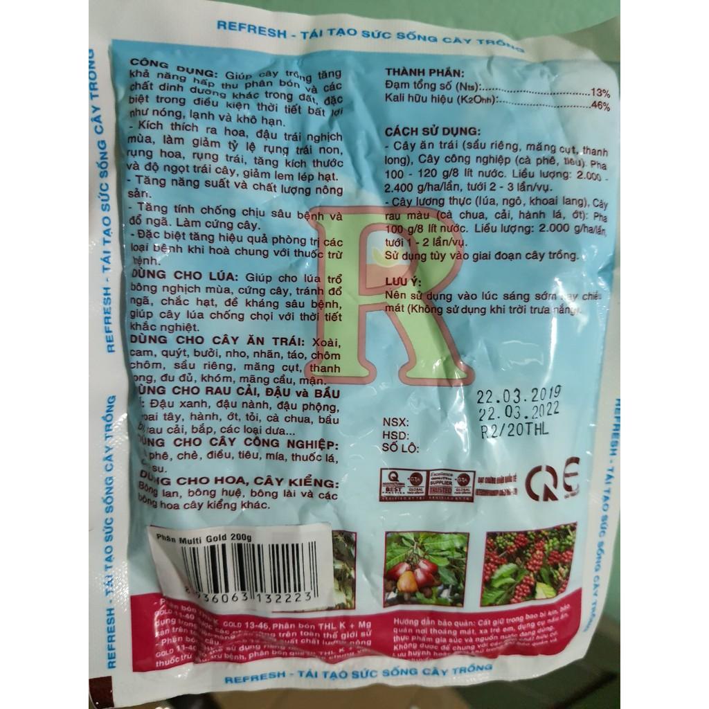 Phân bón THL K GOLD - Kali trắng - Gói 200g _KÍCH THÍCH CHO CÂY TRỒNG RA HOA TẬP TRUNG