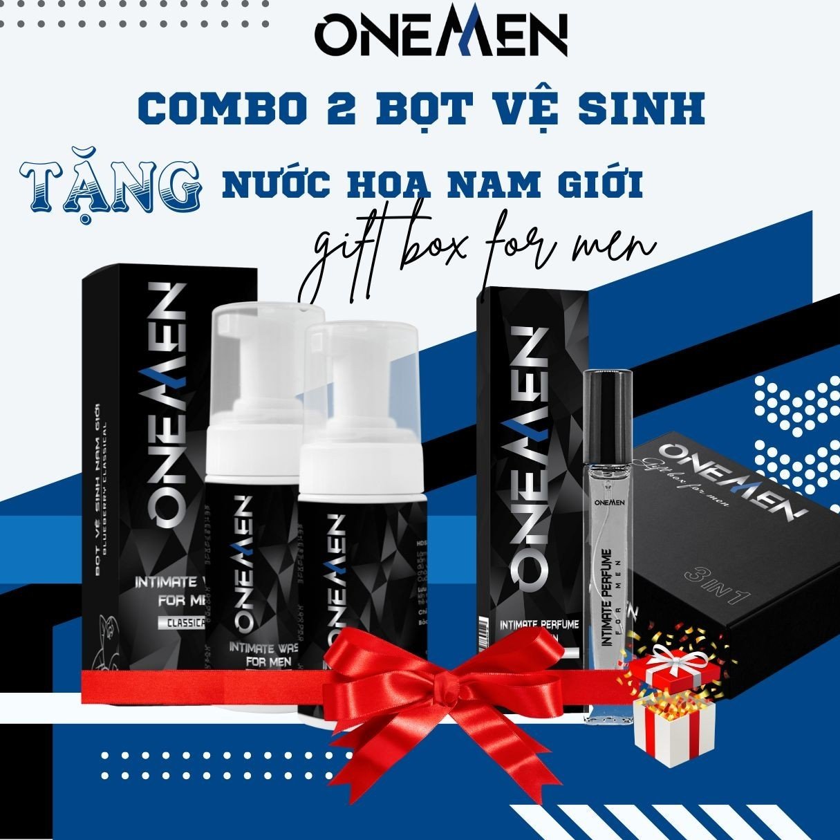 Bán Chạy: Bộ Đôi Bọt Vệ Sinh Nam Nam Intimate Wash For Men Tặng Nước Hoa Nam OneMen