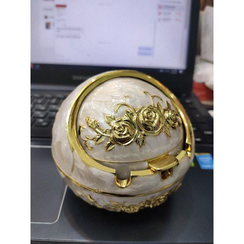 Hủ đựng Tăm Vàng Hoàng Gia - Gạt Tàn Phong Cách Hoàng Gia