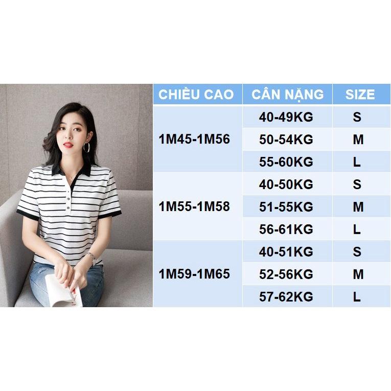 Áo Thun Nữ Áo Thun Polo Nữ Phối Viền Cúc Sành Điệu VC001 Thời Trang EMEY Chất Vải Mềm Mịn Cao Cấp