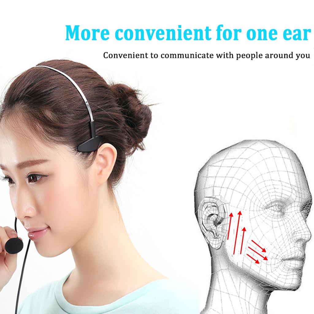 Mono Headset with 3.5mm Jack And Headphones with Noise Canceling Overhead