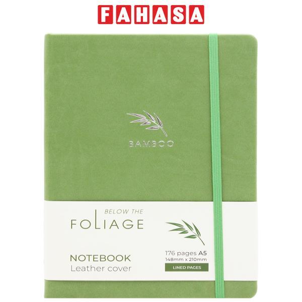 Sổ Bìa Da A5 - Kẻ Ngang 176 Trang 100gsm - Foliage Bamboo - The Sun - Màu Xanh Lá