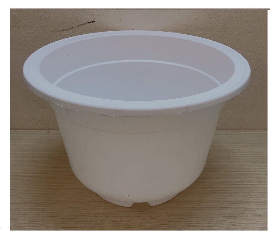 5 Chậu Nhựa Trồng Hoa, Cây Cảnh Hình Tròn Màu Trắng A280x190