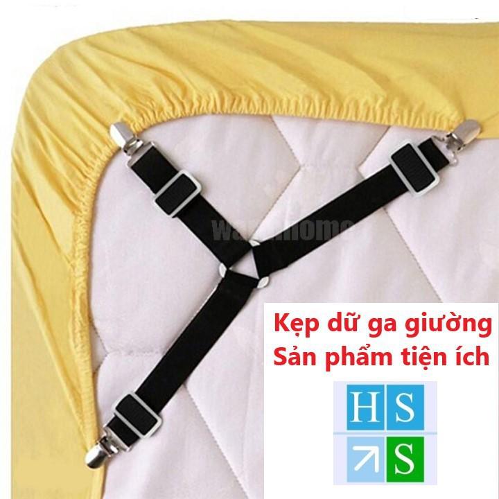 Bộ 4 Kẹp ga trải giường chống xê dịch, cố định và giữ phẳng drap ga phủ giường (Giao mầu ngẫu nhiên) - HS Shop Đà Nẵng