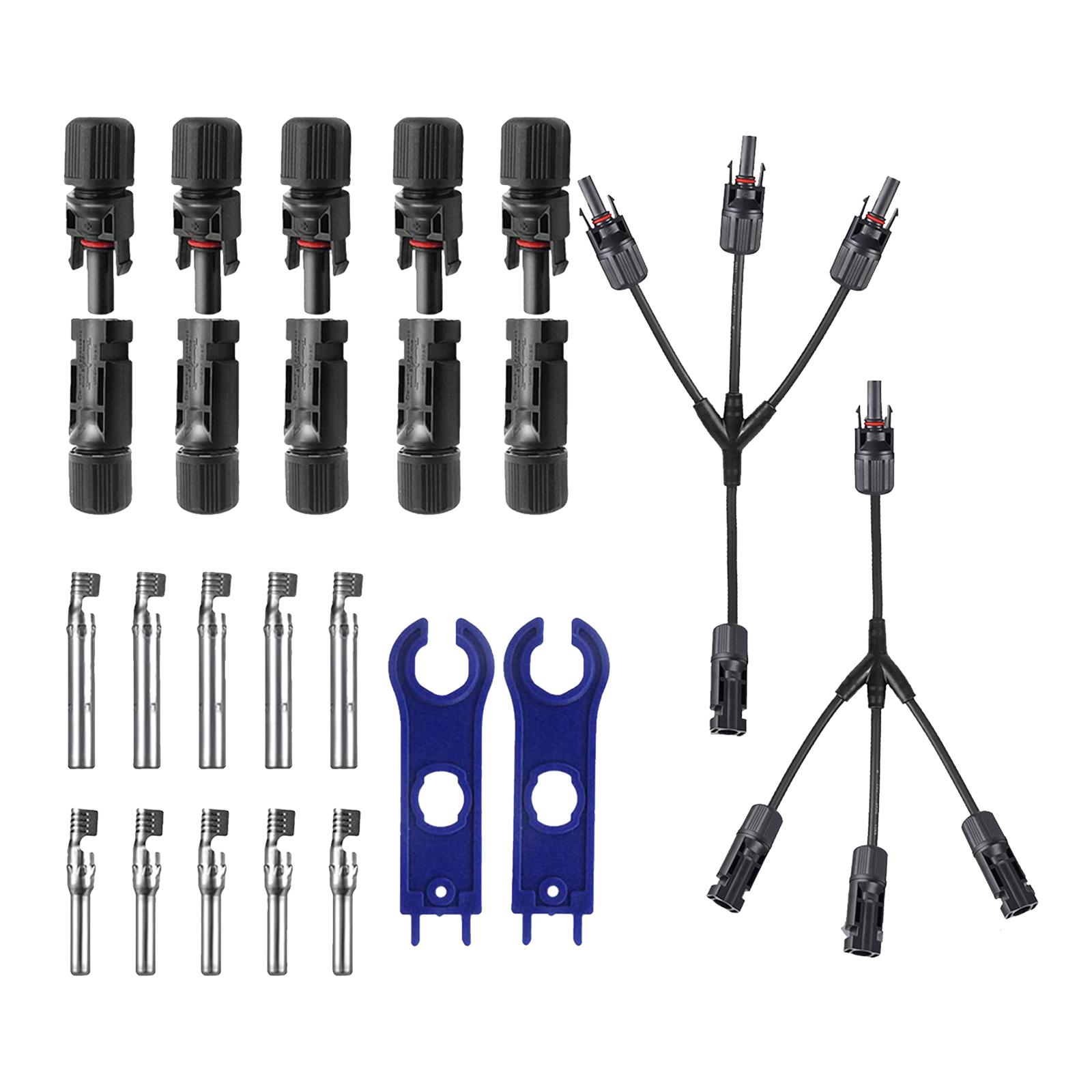 Đầu Nối Cáp Bảng Điều Khiển Năng Lượng Mặt Trời Nam/Nữ Với 1 Đến 3 Nhánh Y Loại Công Cụ Lắp Ráp Cờ Lê Cho Hệ Thống Pv