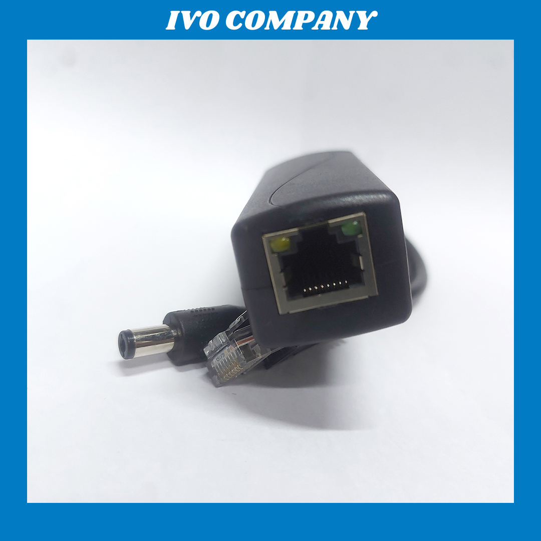 Jack POE Hạ Thế 48V Sang 12V Tốc Độ 1Gbps RJ45