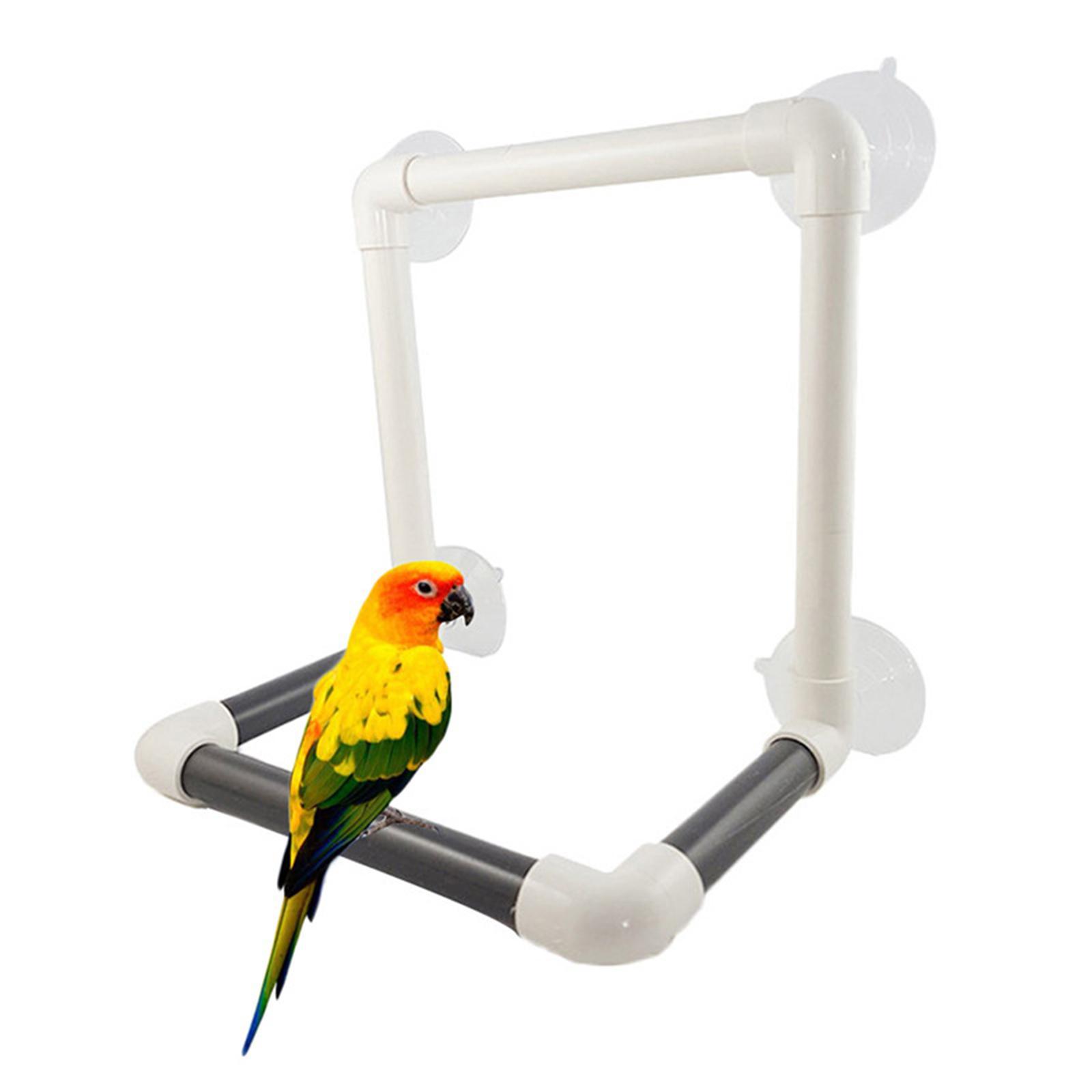 Bird Perch Stand Parrot Shower Stand Suction Cup Standing Toy Window Play