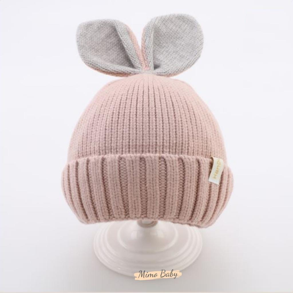 Mũ nón len beanie mùa đông gắn tai thỏ dễ thương cho bé ML198 Mimo Baby