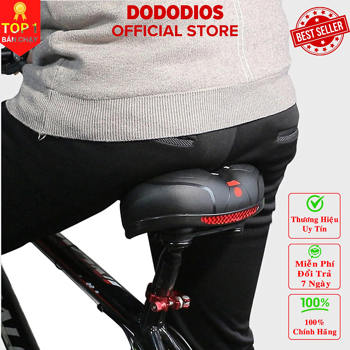 Yên xe đạp địa hình thế hệ mới dododios chống sốc tuyệt đối, êm ái với đệm mút cực đỉnh, thoát khí