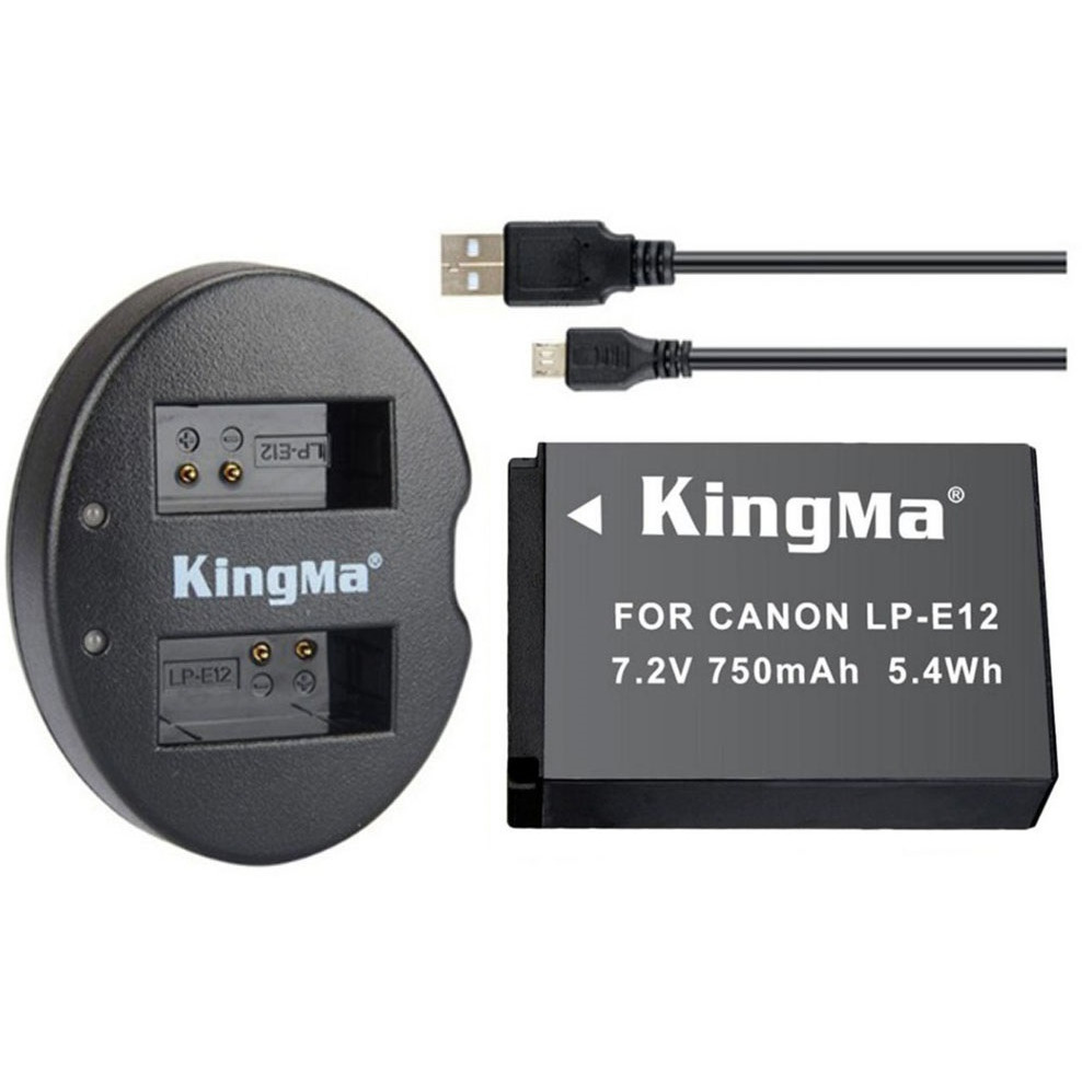 Combo 1 pin 1 sạc đôi Kingma for Canon LP-E12 - Hàng chính hãng