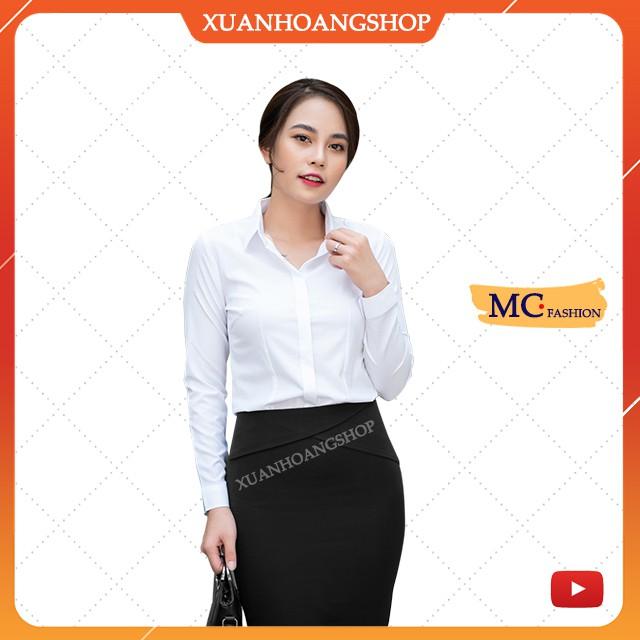 Áo Sơ Mi Nữ Trắng Kiểu Công Sở Tay Lỡ Lửng – Dài – Ngắn, Cổ Đức, Vải Lụa, Mát, Đẹp, Không Nhăn, Mc Fashion A280