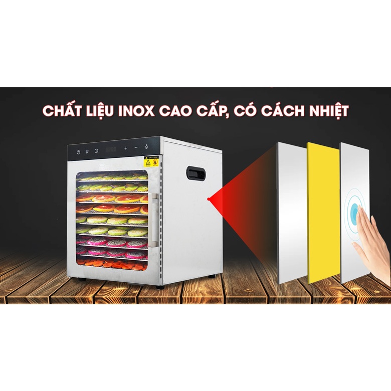 Máy sấy hoa quả 2 lớp 10 khay SS-10H (bảng điện tử) NEWSUN - Hàng chính hãng