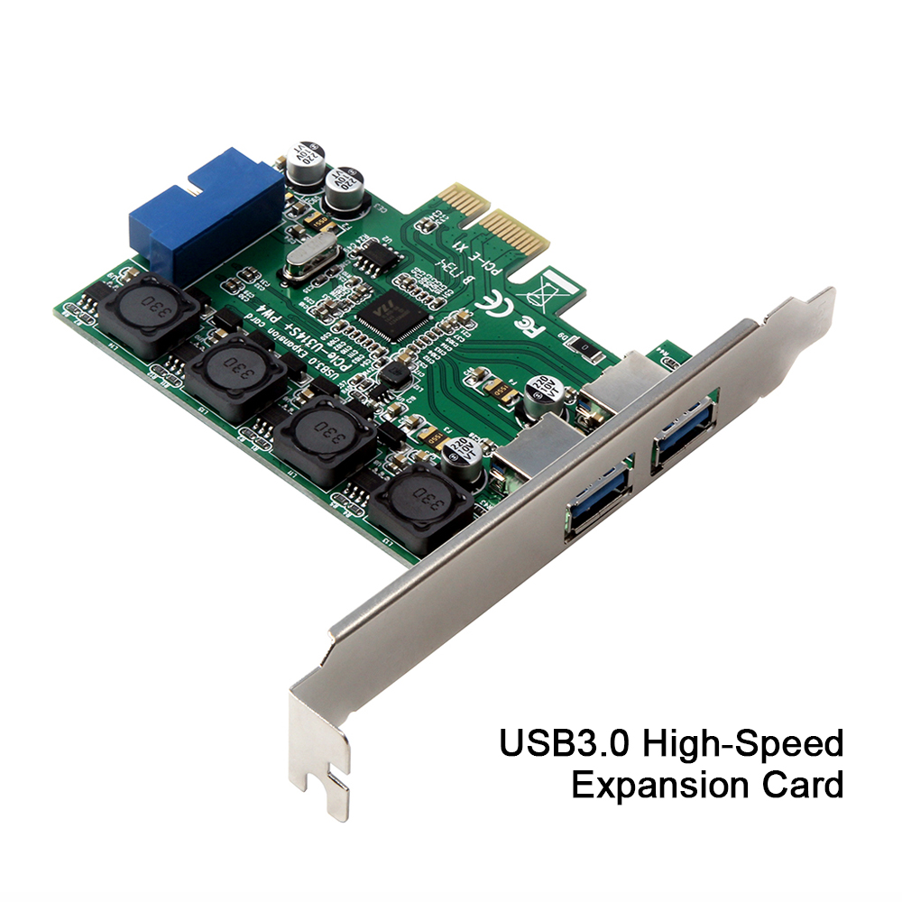 Thẻ mở rộng 2 cổng USB 3.0 19-PIN sang PCI-E tốc độ cao chuyển đổi PCI Express cho máy tính để bàn