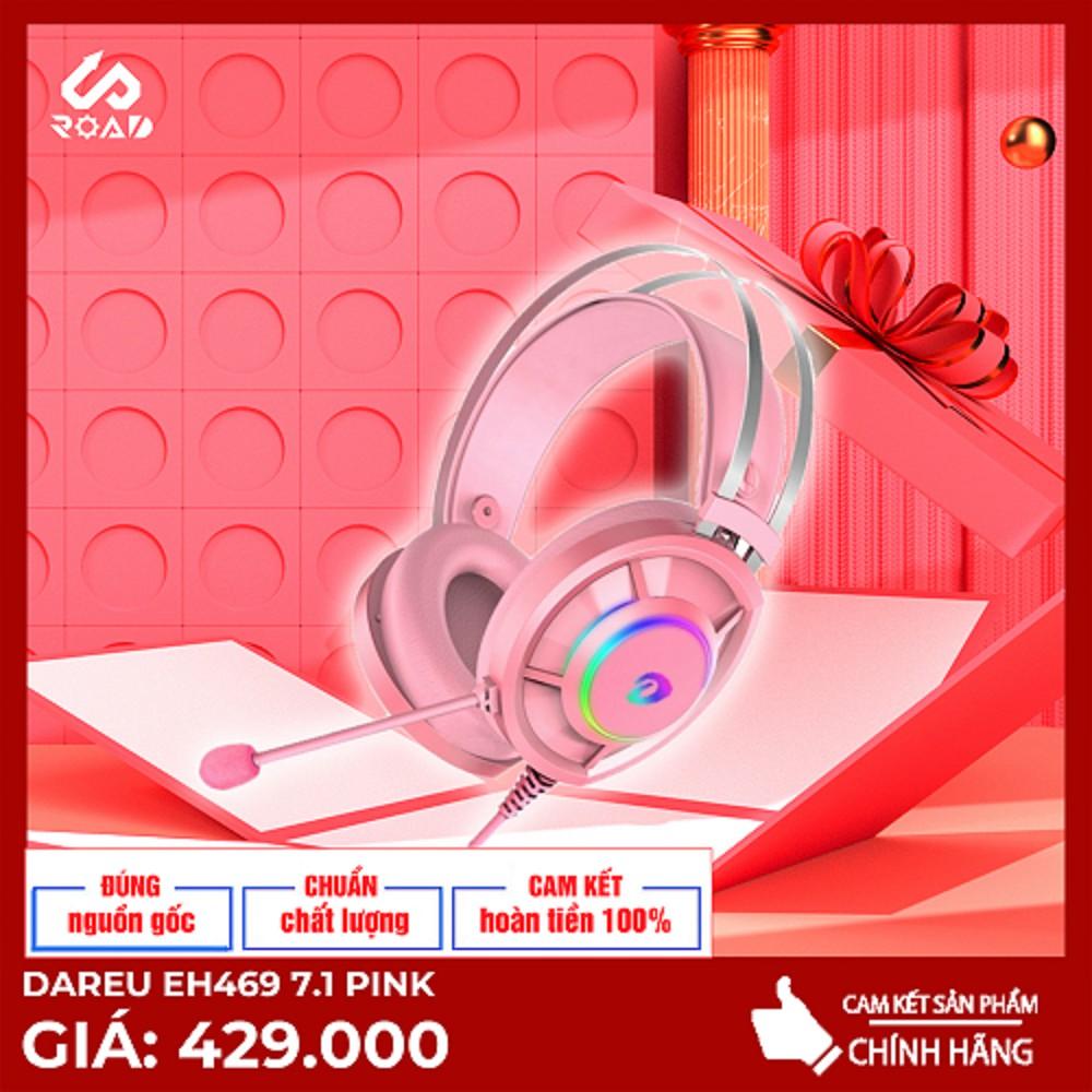 Headphone Dareu EH469 7.1 Pink - Gear Hồng Siêu Đẹp - Hàng Chính Hãng