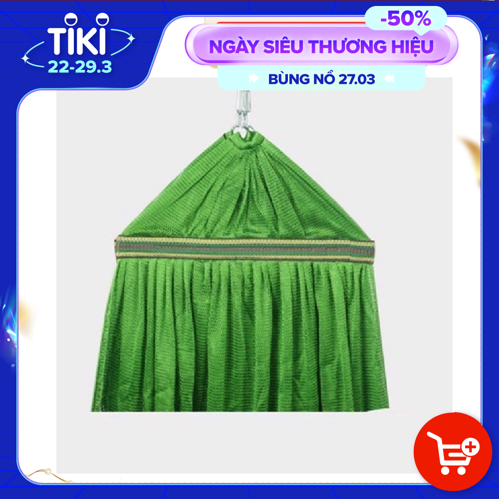 Võng lưới khổ rộng size lớn cán thép 57cm, Chất liệu 100% Sợi polyester - Lưới 2 lớp dày mềm chắc chắn, đã căng kim, ít giãn