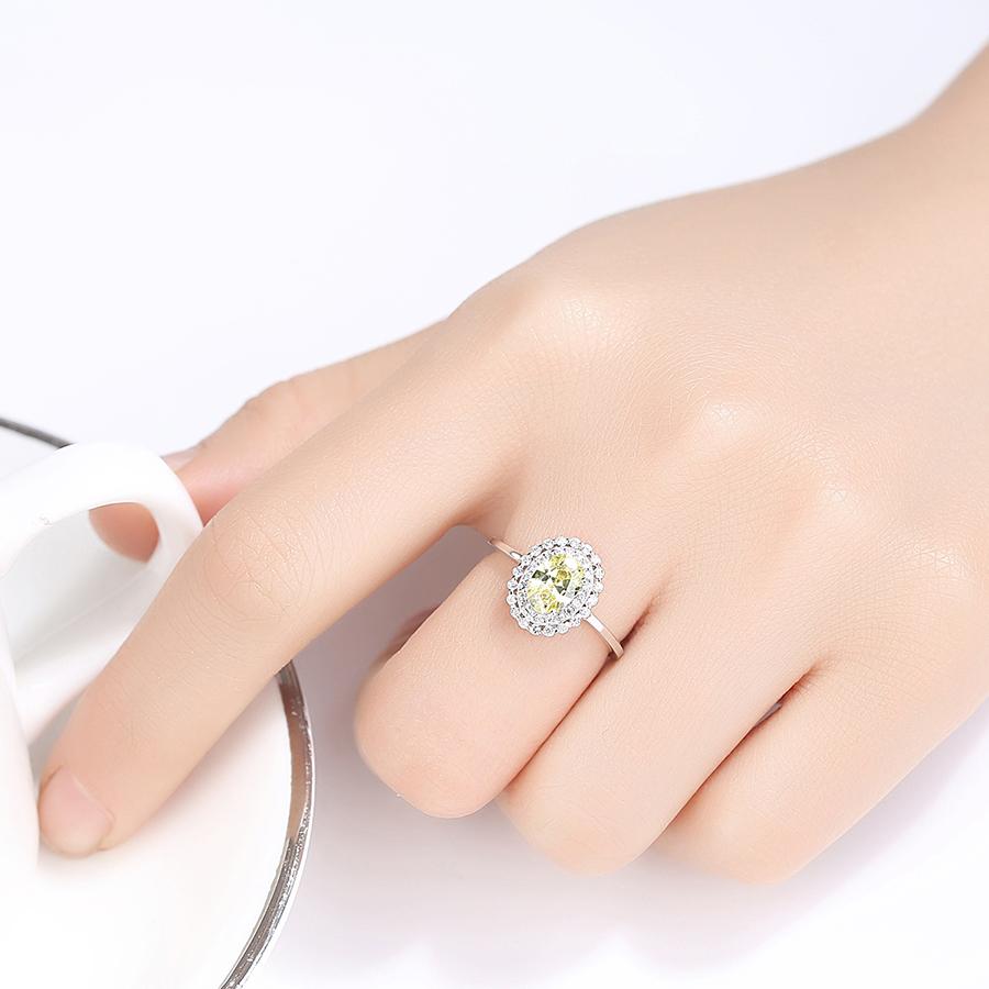 Nhẫn bạc nữ đính đá saphire màu vàng hạt tròn to cho quý cô sang trọng N2397-Bảo Ngọc Jewelry