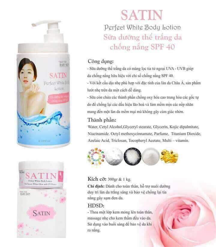 KEM SATIN DƯỠNG THỂ TRẮNG DA CHỐNG NẮNG SPF 40 - DOCTOR BABY SKIN