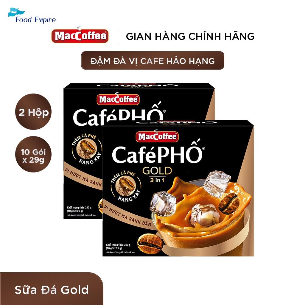 Combo 2 Hộp cà phê Phố sữa đá GOLD - MacCoffee (hộp 10 gói x 28g)