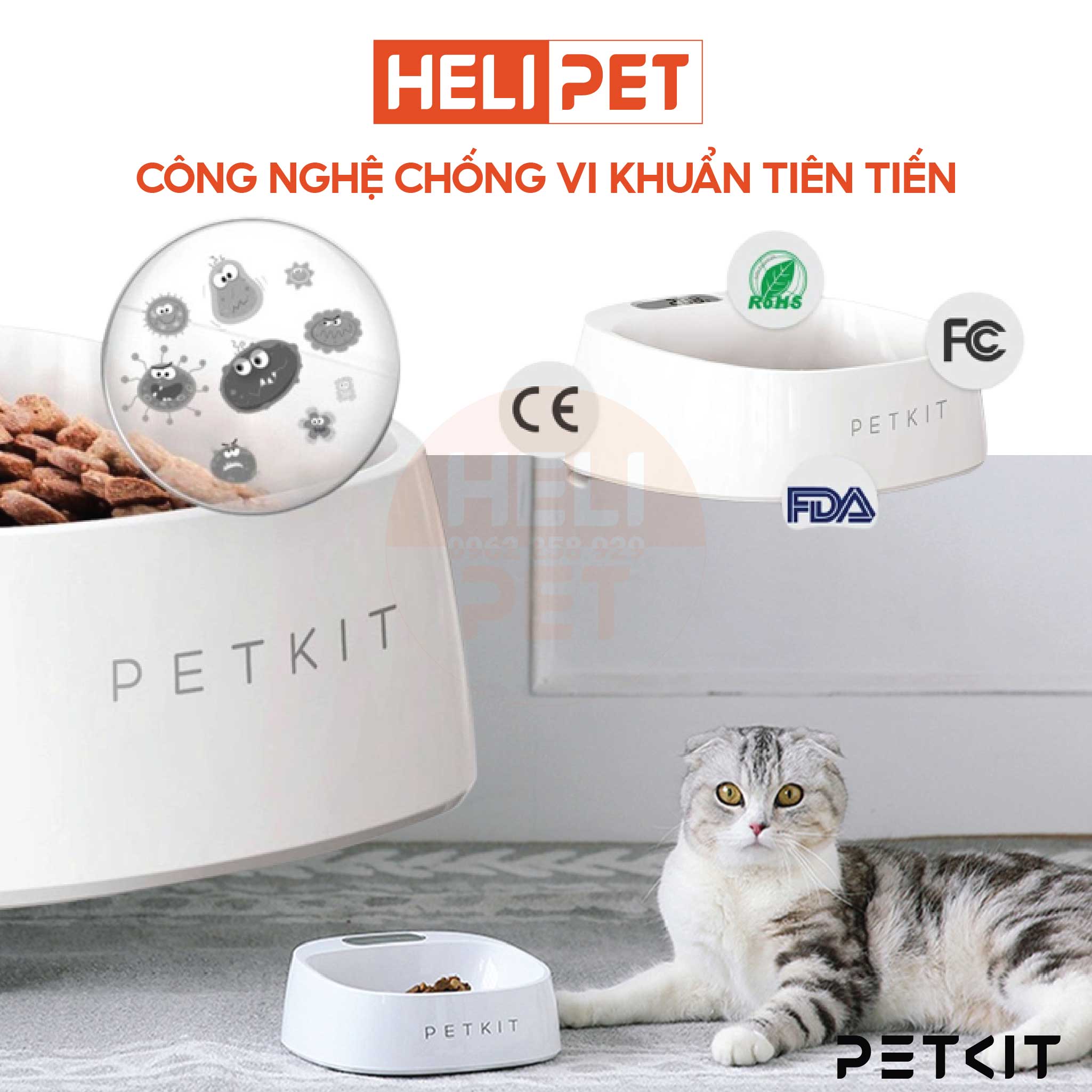 Bát Ăn Thông Minh, Chén Ăn Định Lượng, Cân Thức Ăn Cao Cấp, Kháng Khuẩn PETKIT - HeLiPet