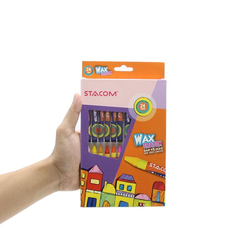 Hộp 24 Bút Sáp Màu Wax Crayon - Stacom CR024W