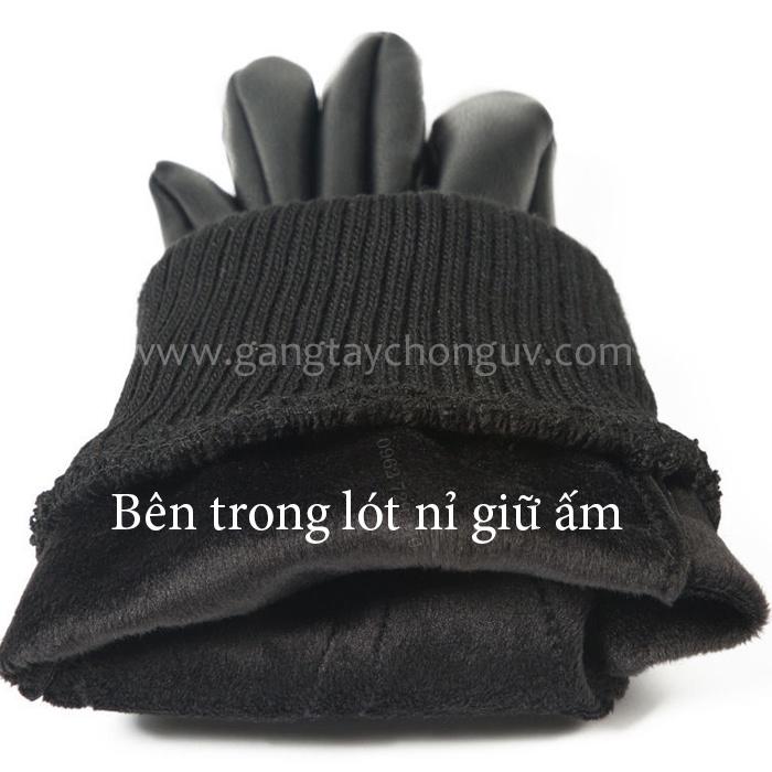 Găng tay da Full ngón đi xe mùa đông chống nước/chống trượt Freesize | Bao tay da mêm đi xe máy mùa đông lót nỉ giữ ấm, thật tay