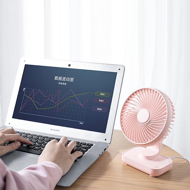 JIASHI Quạt Mini Để Bàn 4000mAh Sạc USB Không Gây Tiếng Ồn Tiện Dụng Cho Gia Đình / Văn Phòng Hàng nhập khẩu