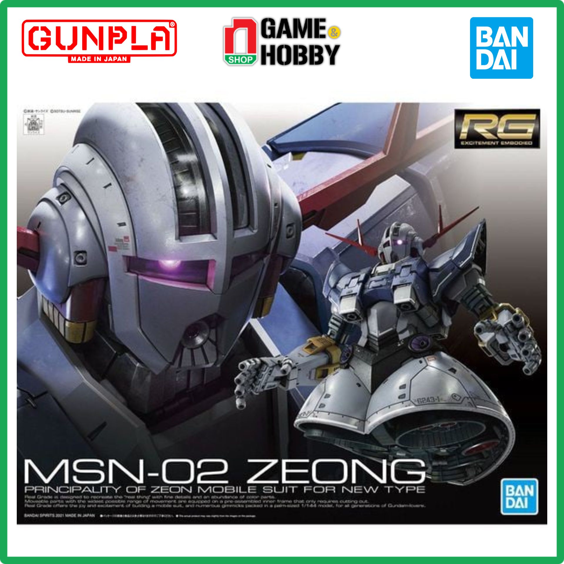 Mô Hình Lắp Ráp MSN-02 ZEONG - RG - 1/144 - MÔ HÌNH GUNDAM CHÍNH HÃNG BANDAI