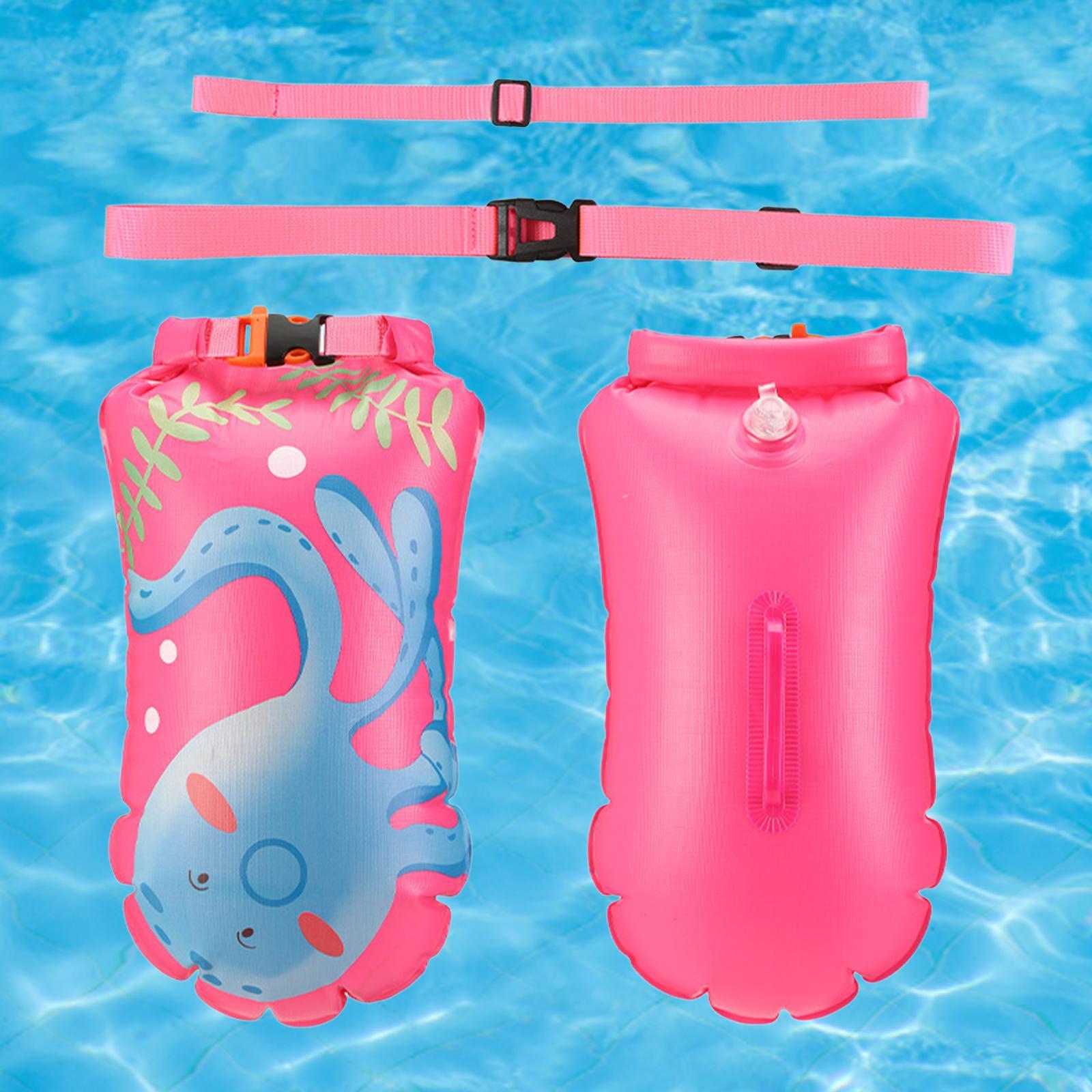 Safety Swim Buoy Floating Bag Waterproof Bag Swimming Tow Bag Ultralight Inflatable Buoy Float Swim Safety Float for Diving Boating Kayaking