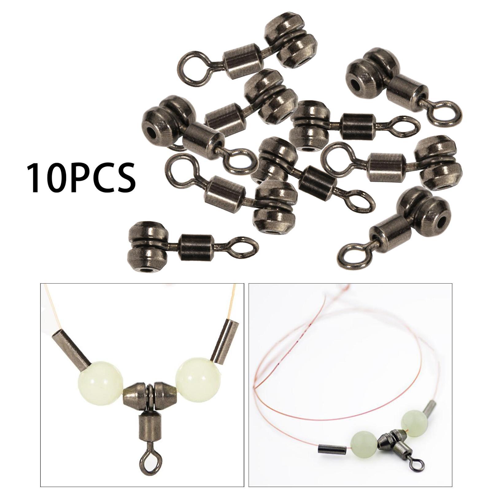 10Pcs Ball Bearing Fishing Swivel Connectors Carp Rings Heavy Duty S