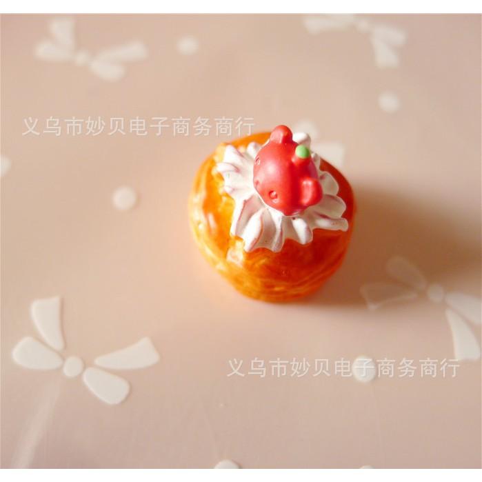 HN * Charm bánh mì, bánh ngọt, pizza dùng trang trí nhà búp bê, vỏ ốp điện thoại, jibbitz, móc khóa, DIY