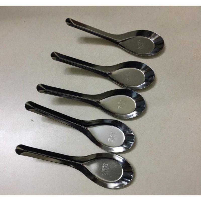 Set 5 thìa inox hoa sen hoàng gia ăn cơm, thìa phở