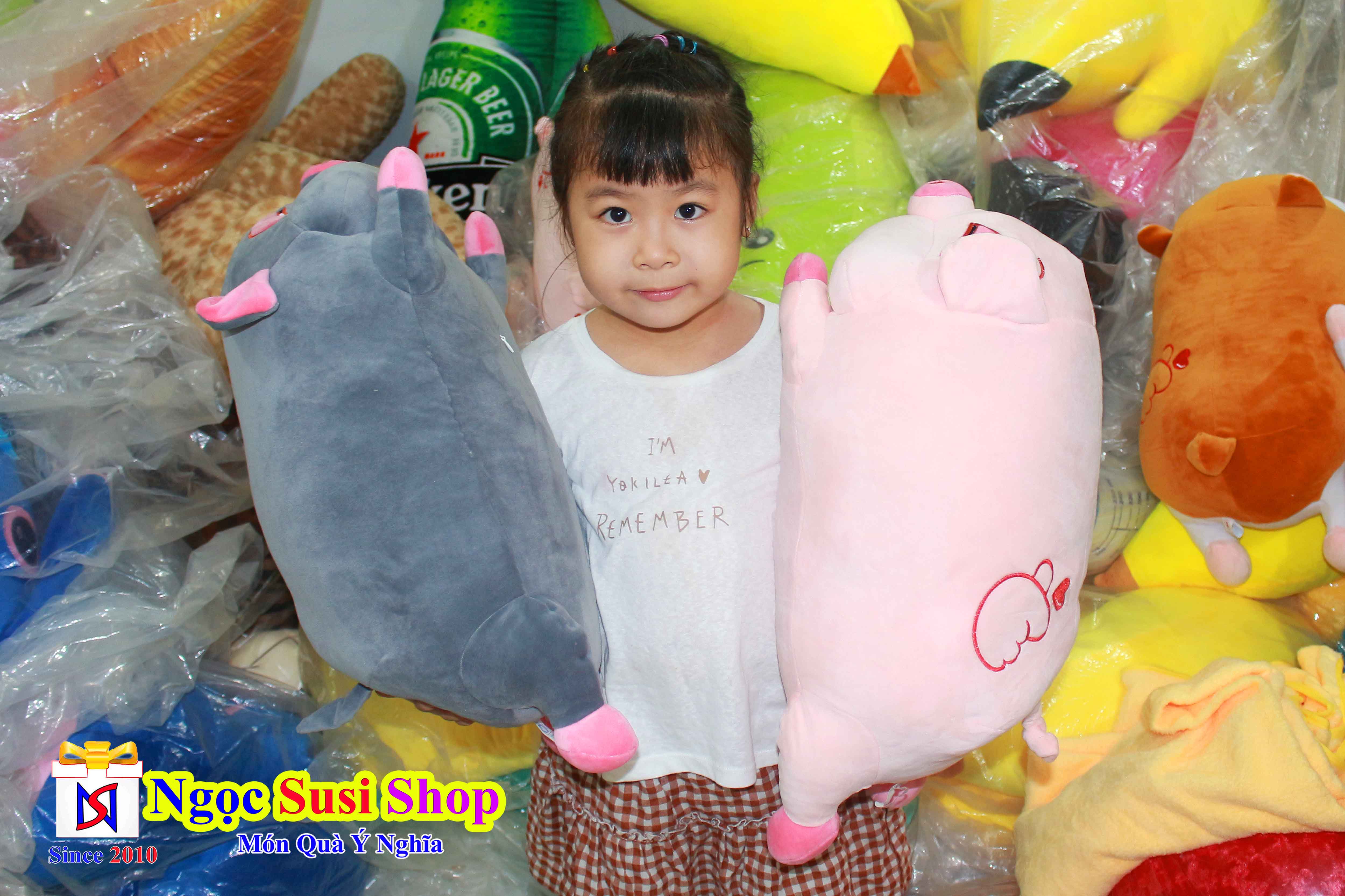 GẤU BÔNG HEO NGỦ HEO HÍ SIÊU TO KHỔNG LỒ SIÊU MỊN [NGẪU NHIÊN MÀU
