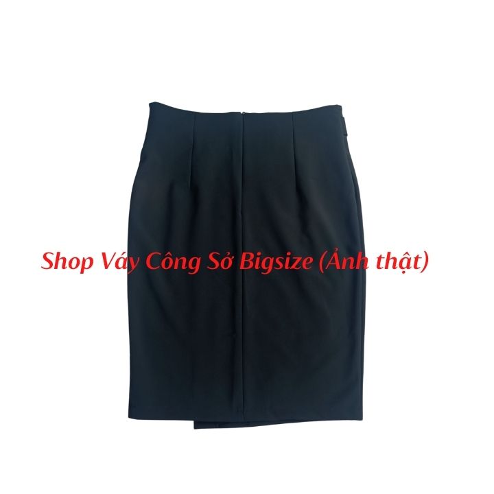 Chân váy bút chì công sở lưng cao dài qua gối vải kaki thun co giãn - Shop váy công sở bigsize CV0026