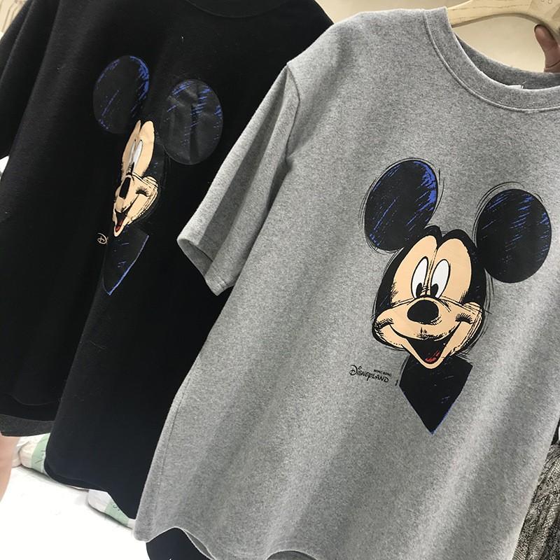 Áo Phông Nữ Uzzang Mùa Hè Hình Mickey 2021