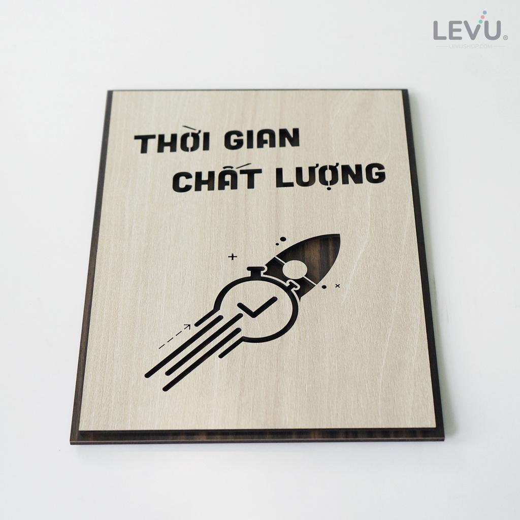 Tranh tạo động lực gỗ LEVU LV130 "Thời gian chất lượng"