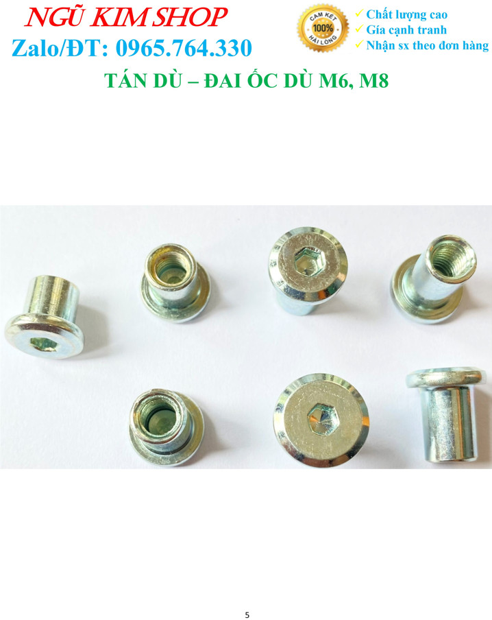 TÁN DÙ _ ĐAI ỐC DÙ M6, M8
