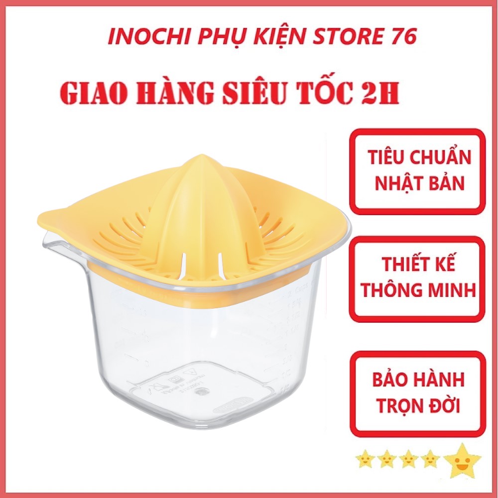 Bộ Vắt Cam Chanh Thân Trong Yoko 500ml Sản Xuất Theo Tiêu Chuẩn Nhật Bản Đảm Bảo An Toàn Cho Sức Khỏe - Tặng Kèm Khăn Lau Tay PaKaSa ( Giao màu ngẫu nhiên)