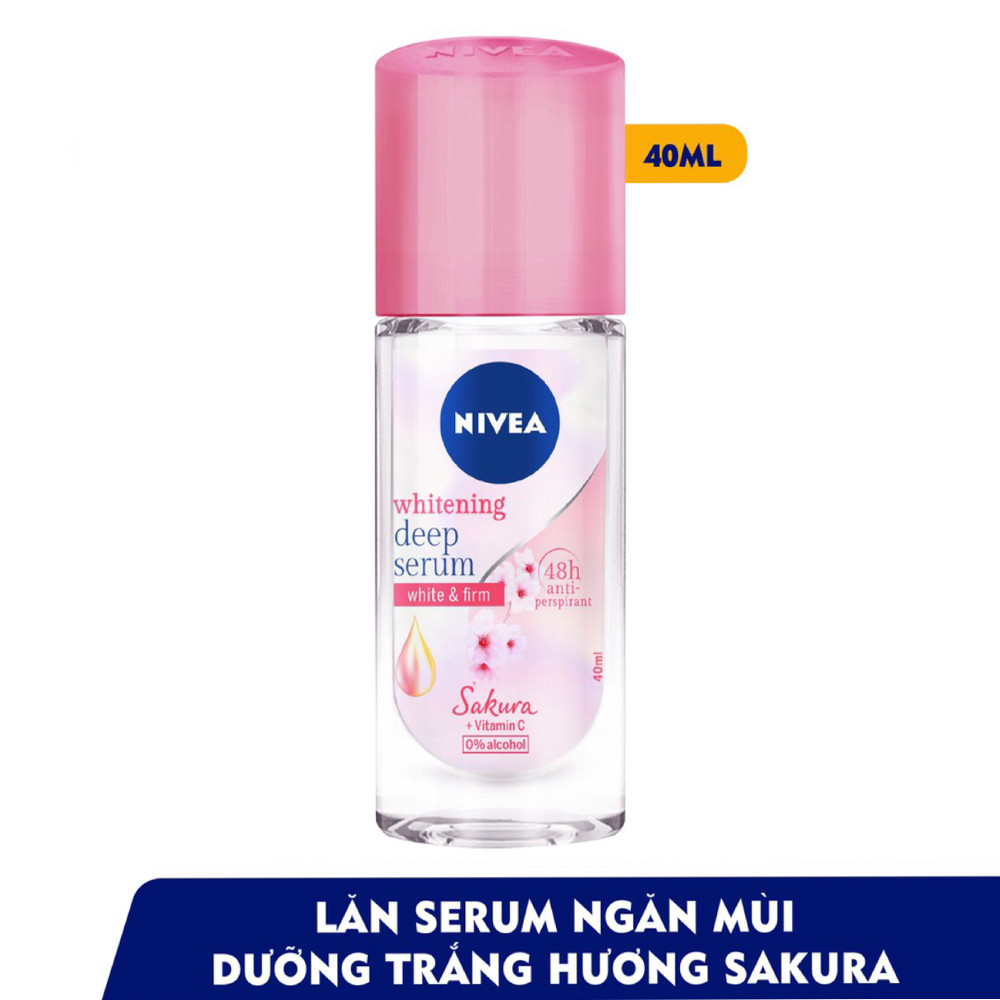 Bộ Đôi Nivea Hương Hoa Hồng Hokkaido Dưỡng Da Trắng Mịn: Lăn Ngăn Mùi Serum (40ml)+Sữa Rửa Mặt Tạo Bọt (100ml)