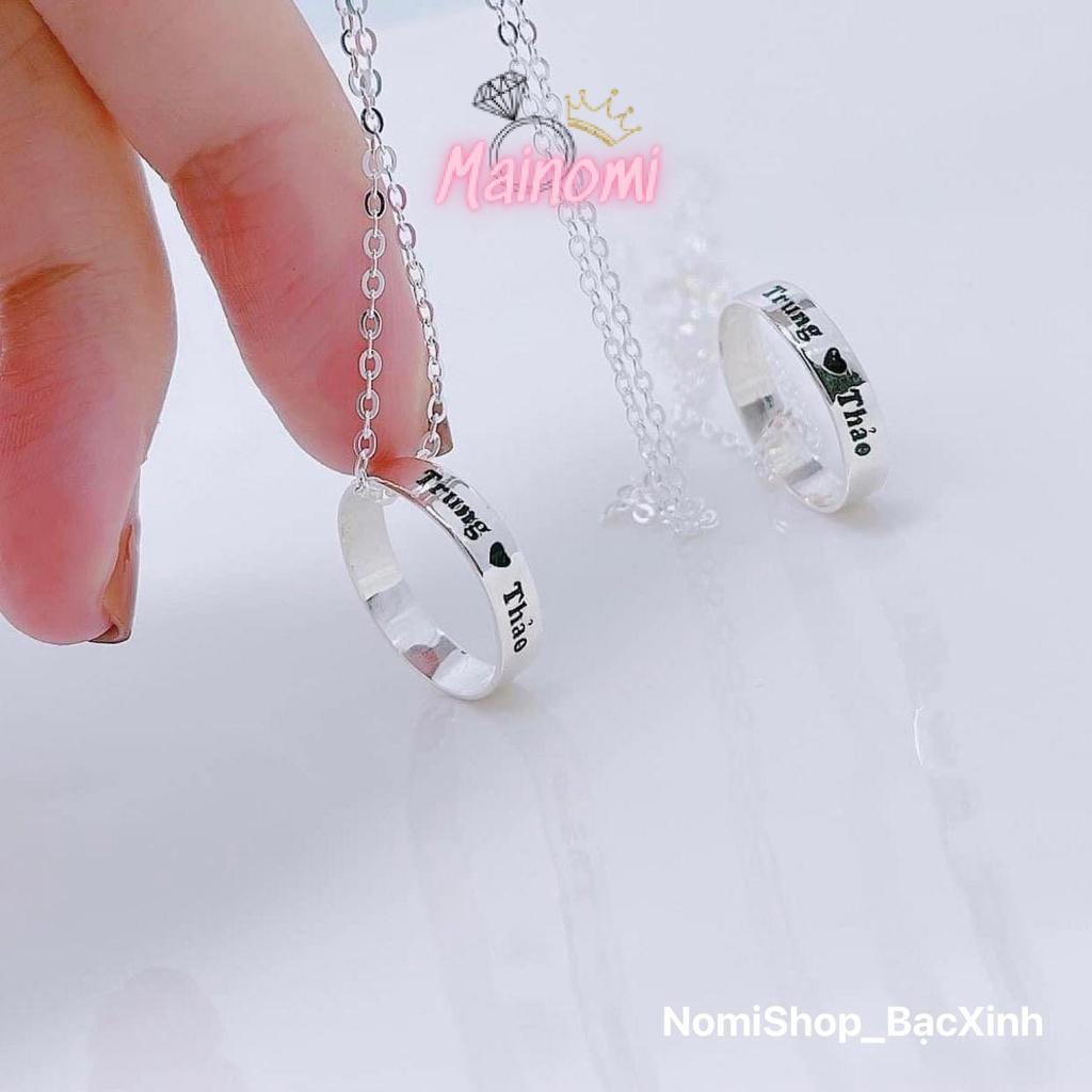 Nhẫn Khắc tên có thể làm mặt dây chuyền Mainomi_Shop Bạc Xinh