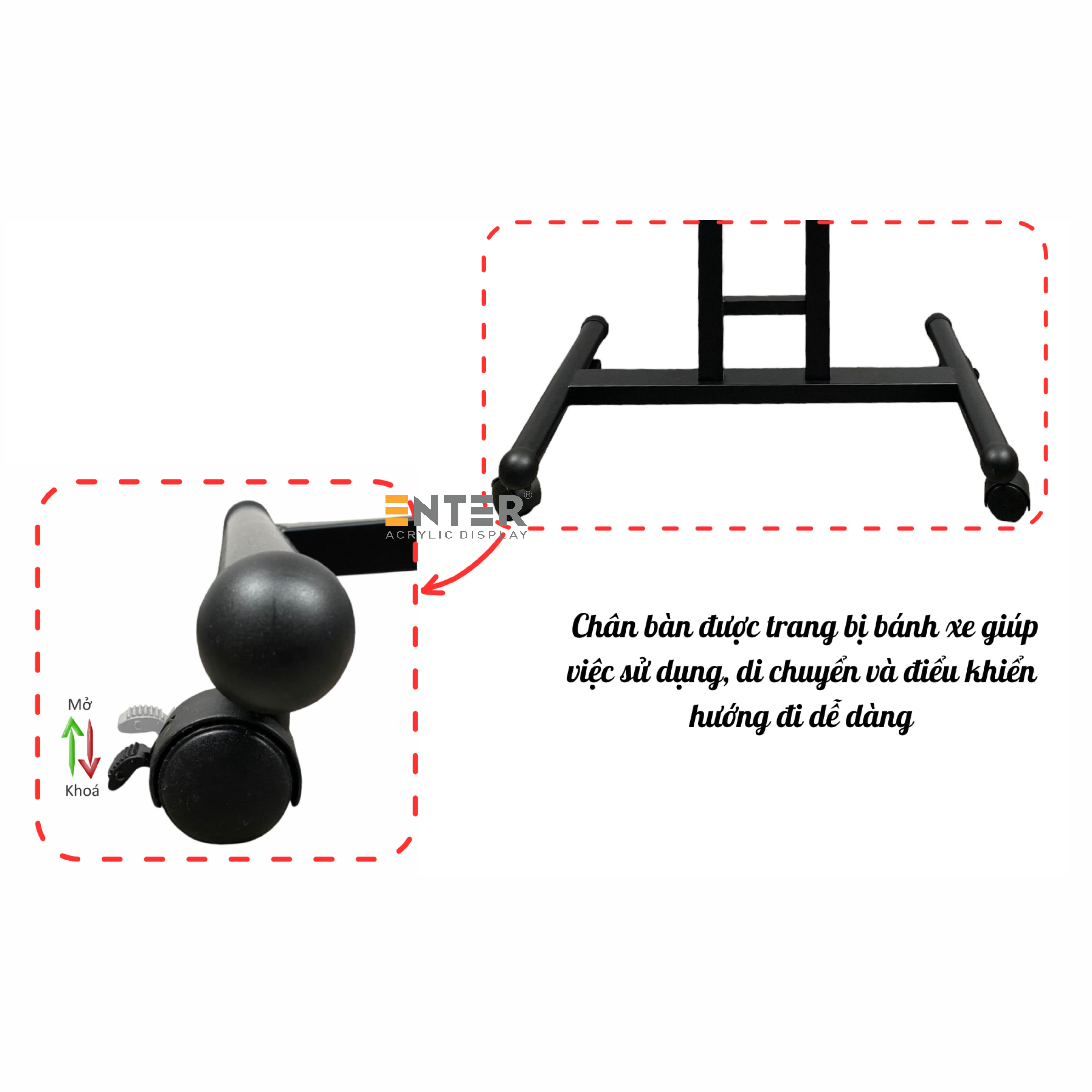 Bàn gỗ di động Enter BG103 60x40cm