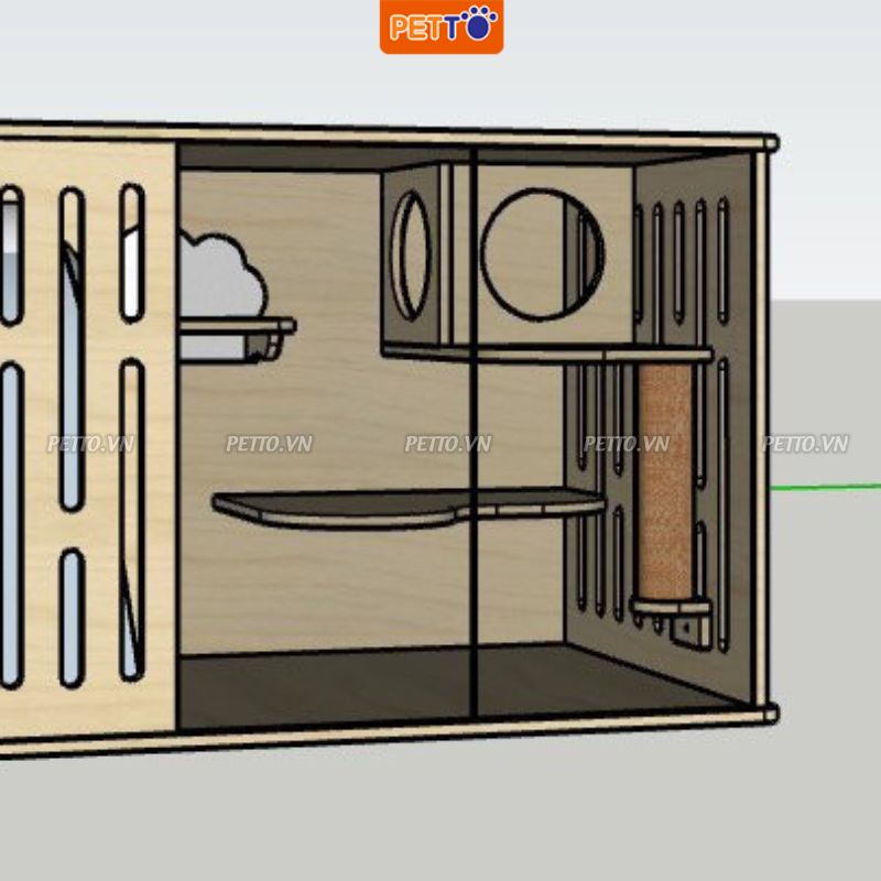 Tủ nuôi mèo nhà mèo dài 150cm rộng rãi, đầy đủ TIỆN NGHI giải pháp tốt cho mọi bé mèo BẢO HÀNH 1 NĂM CC030