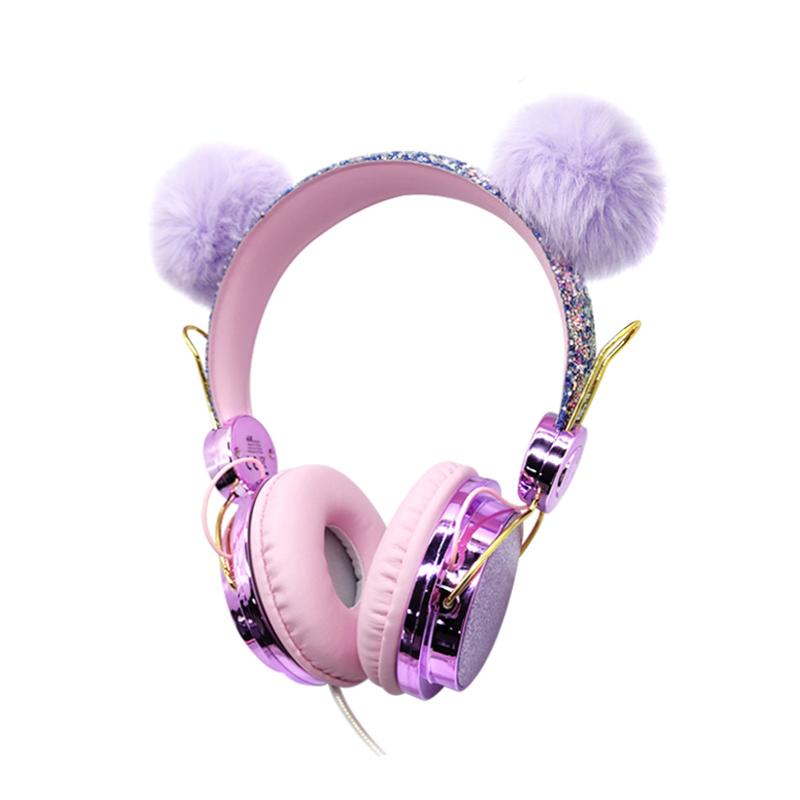 Hồng Tai Nghe Nhét Tai Dễ Thương Có Dây Tai Nghe 3.5Mm Có Mic Bé Gái Nhạc Stereo Tai Nghe Máy Tính Di Động Điện Thoại Game Thủ Tai Nghe