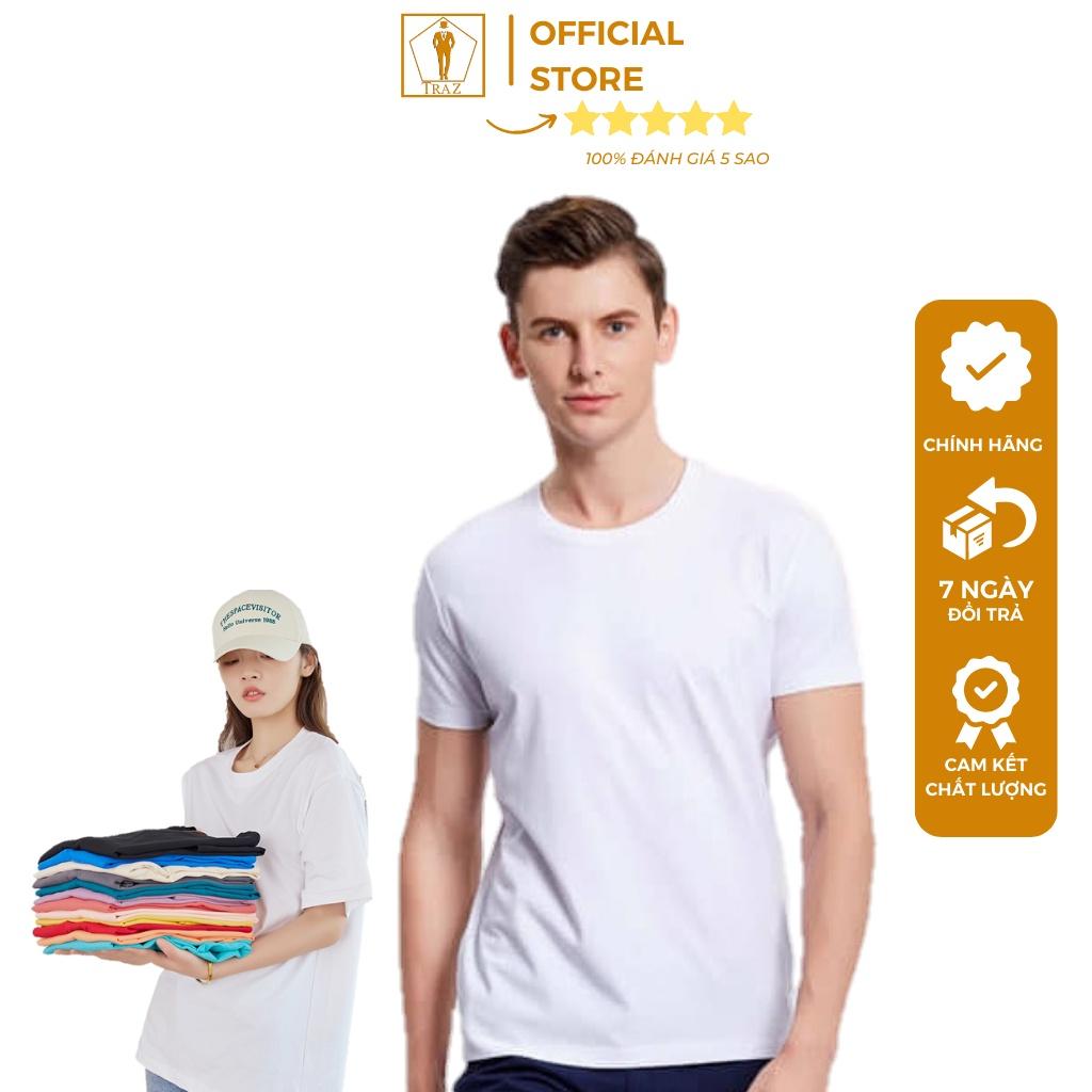 Áo thun Phông Trắng Trơn Lót Nam TRAZ Đẹp Cổ Tròn Dáng Phom Rộng Cộc Tay Lỡ Unisex